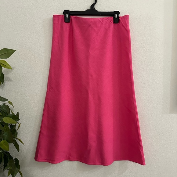 BABATON Aritzia Elegant texture Pink Women's midi Skirt Sz 12 - Picture 1 of 4
